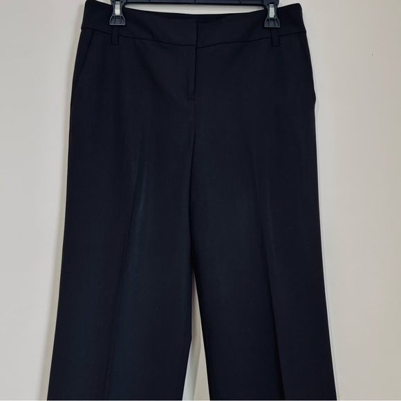 Ann Taylor LOFT Black Wool Blend High Rise Wide Leg Cuffed Hem Dress Pants Sz 6 - Picture 3 of 15